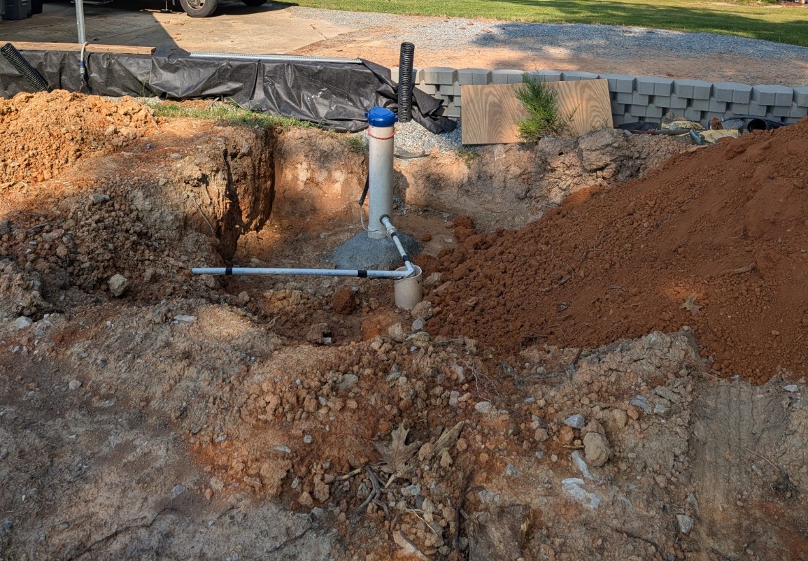 Excavation around well or utility piping installation